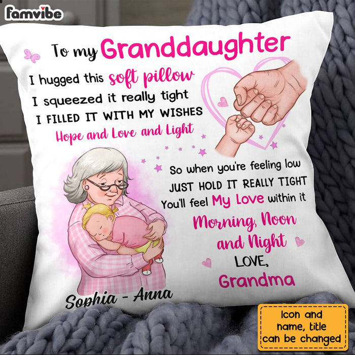 Personalized Granddaughter Hand Bump Hug This Pillow OB154 23O28 1