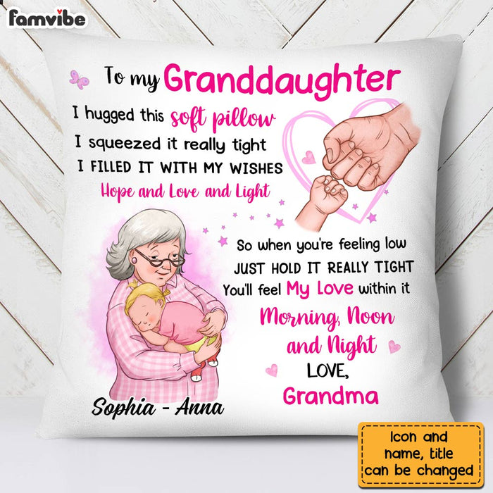 Personalized Granddaughter Hand Bump Hug This Pillow OB154 23O28 1