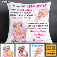 Personalized Granddaughter Hand Bump Hug This Pillow OB154 23O28 thumb 1
