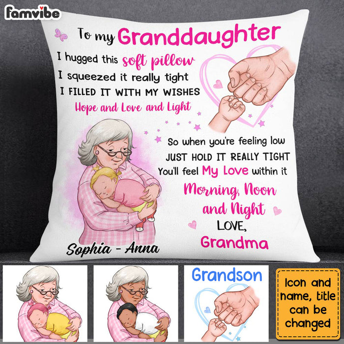 Personalized Granddaughter Hand Bump Hug This Pillow OB154 23O28 1