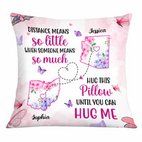 Personalized Long Distance Floral Map Pillow OB193 32O34 thumb 1