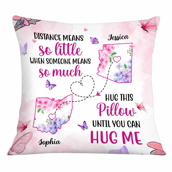 Personalized Long Distance Floral Map Pillow OB193 32O34 1