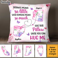 Personalized Long Distance Floral Map Pillow OB193 32O34 thumb 1