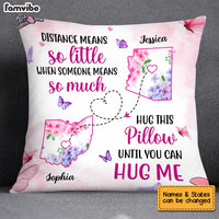 Personalized Long Distance Floral Map Pillow OB193 32O34 thumb 1