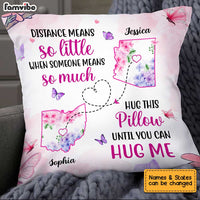 Personalized Long Distance Floral Map Pillow OB193 32O34 thumb 1