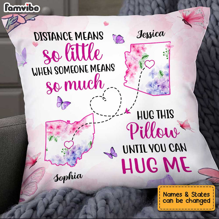 Personalized Long Distance Floral Map Pillow OB193 32O34 1