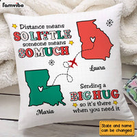 Personalized Christmas Long Distance Sending A Big Hug Pillow OB151 23O28 thumb 1