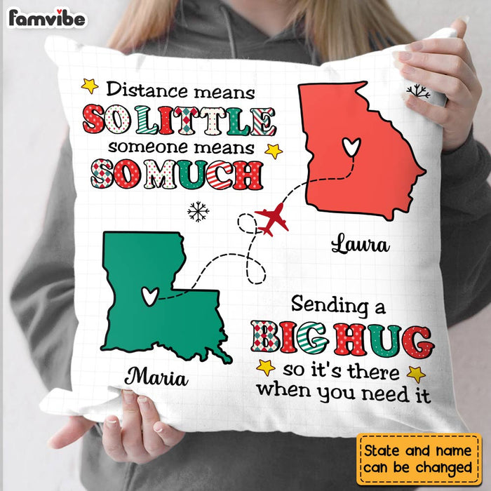 Personalized Christmas Long Distance Sending A Big Hug Pillow OB151 23O28 1