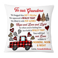 Personalized To Our Grandma Red Truck Buffalo Plaid Pillow OB191 32O53 thumb 1