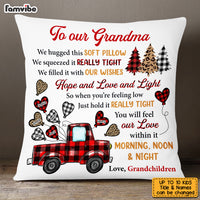 Personalized To Our Grandma Red Truck Buffalo Plaid Pillow OB191 32O53 thumb 1