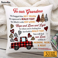 Personalized To Our Grandma Red Truck Buffalo Plaid Pillow OB191 32O53 thumb 1