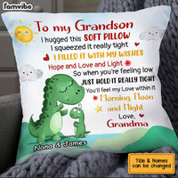 Personalized Dinosaur Grandson Hug This Pillow OB172 23O34 thumb 1