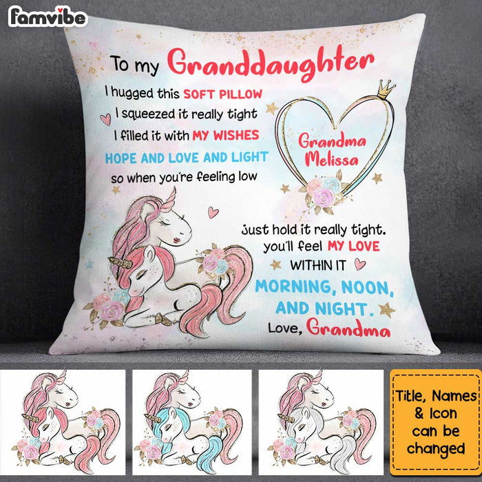 Personalized To My Granddaughter Unicorn Pillow OB172 32O34 1