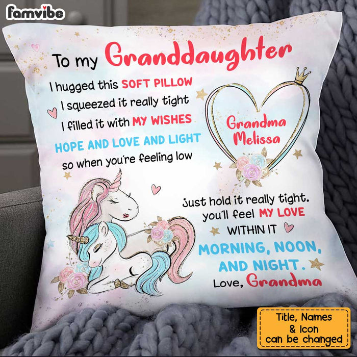 Personalized To My Granddaughter Unicorn Pillow OB172 32O34 1