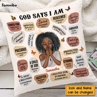 Personalized God Says I Am Bible Verse Affirmations Pillow OB171 58O47 thumb 1