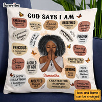 Personalized God Says I Am Bible Verse Affirmations Pillow OB171 58O47 thumb 1