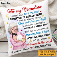 Personalized Grandson Welcome To The World Hug This Pillow OB173 23O47 thumb 1