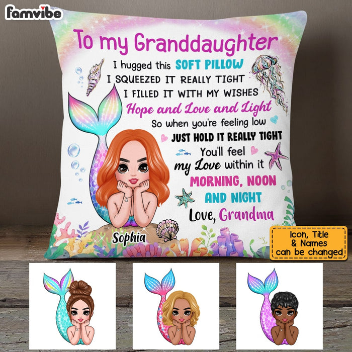 Personalized To My Granddaughter Mermaid Hug This Pillow OB201 58O53 1