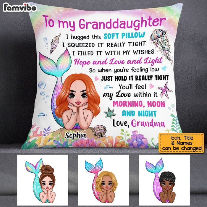 Personalized To My Granddaughter Mermaid Hug This Pillow OB201 58O53 1