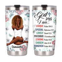 Personalized God Says Floral Steel Tumbler OB175 32O47 thumb 1