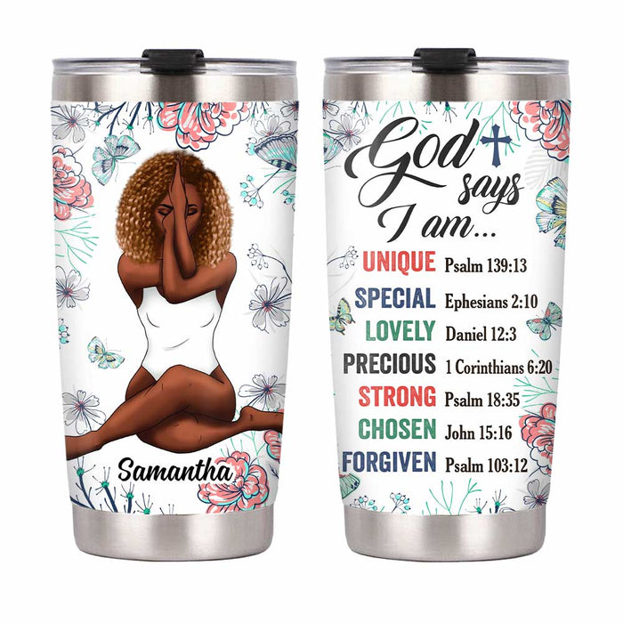 Personalized God Says Floral Steel Tumbler OB175 32O47 1