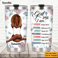 Personalized God Says Floral Steel Tumbler OB175 32O47 thumb 1