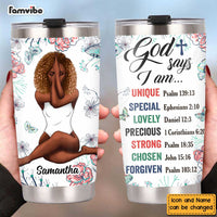 Personalized God Says Floral Steel Tumbler OB175 32O47 thumb 1