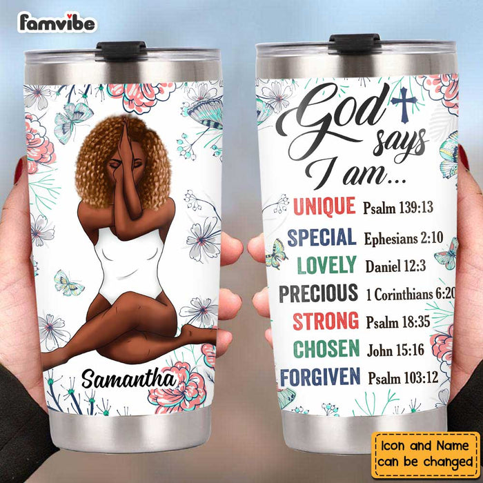 Personalized God Says Floral Steel Tumbler OB175 32O47 1