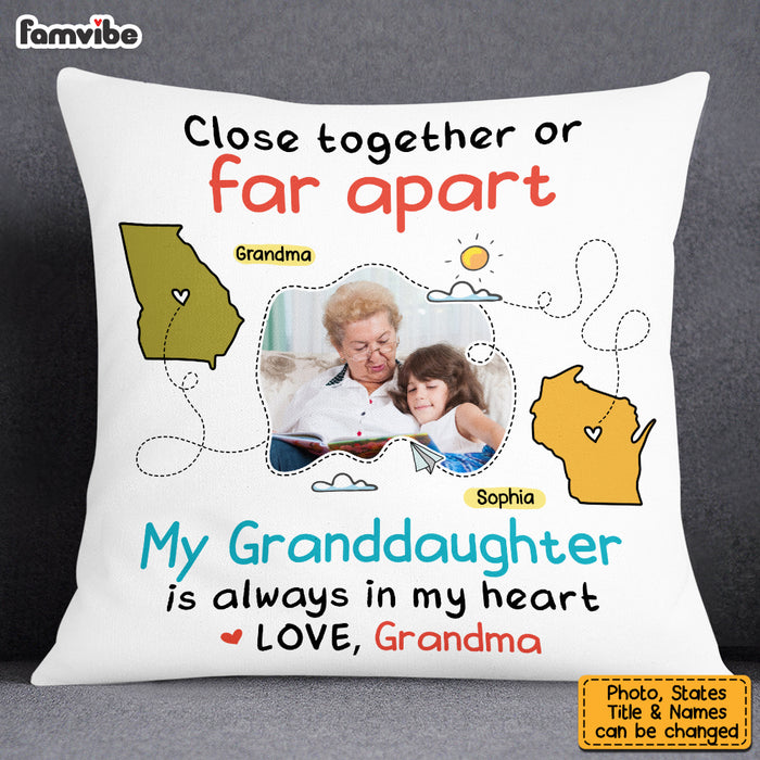 Personalized Long Distance Photo Granddaughter Pillow OB181 30O53 1