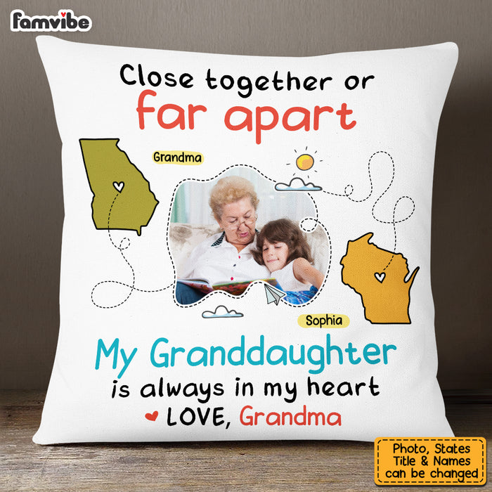 Personalized Long Distance Photo Granddaughter Pillow OB181 30O53 1