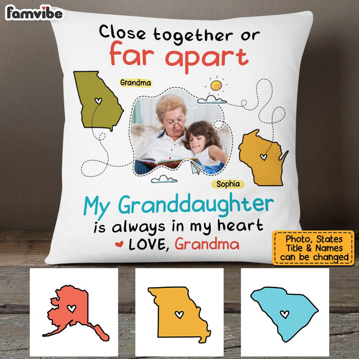 Personalized Long Distance Photo Granddaughter Pillow OB181 30O53 1