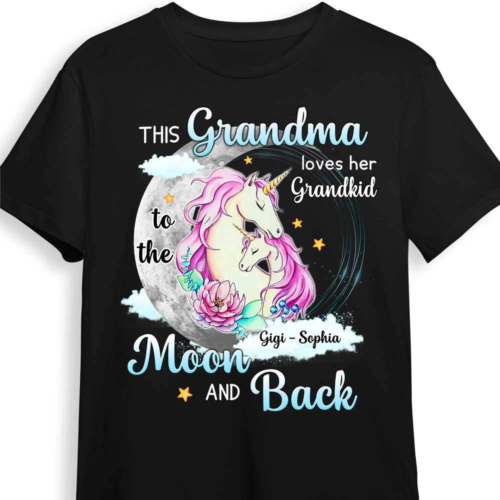 Personalized Grandma Loves Grandkid To The Moon And Back Unicorn T Shirt OB182 32O28 Primary Mockup