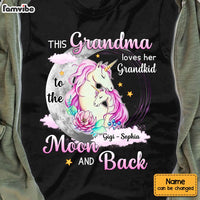 Personalized Grandma Loves Grandkid To The Moon And Back Unicorn T Shirt - Hoodie - Sweatshirt OB182 32O28 thumb 1