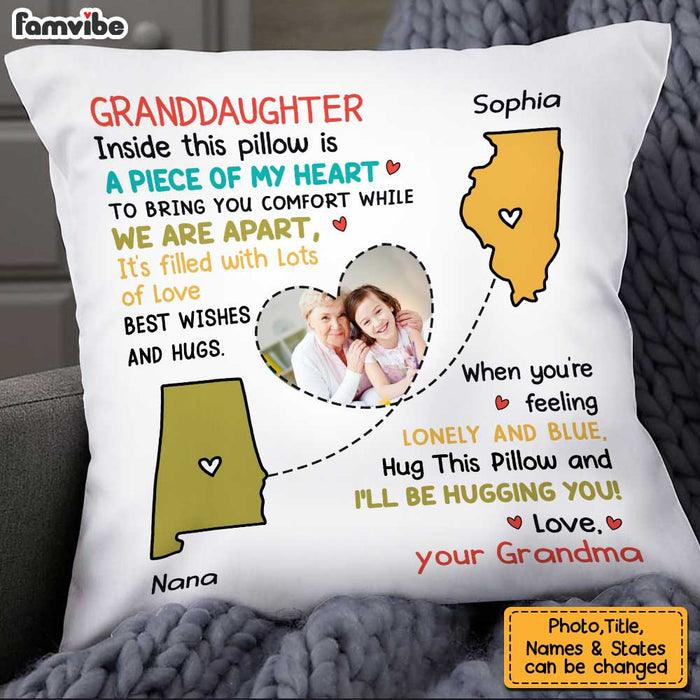 Personalized Long Distance To Granddaughter Photo Pillow OB181 23O34 1