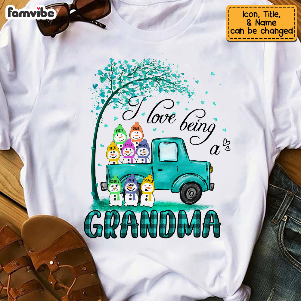 Personalized Love Being A Grandma Snowman Shirt OB186 32O69 Primary Mockup