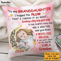 Personalized Pink Granddaughter Love To The Moon And Back Hug This Custom Photo Pillow OB174 58O28 thumb 1
