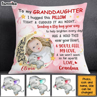 Personalized Pink Granddaughter Love To The Moon And Back Hug This Custom Photo Pillow OB174 58O28 thumb 1