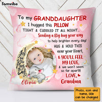 Personalized Pink Granddaughter Love To The Moon And Back Hug This Custom Photo Pillow OB174 58O28 thumb 1