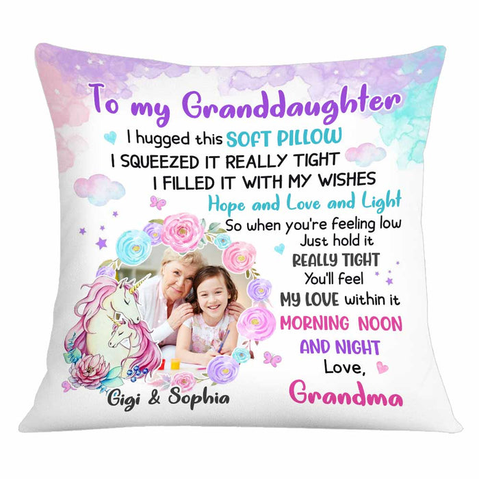 Personalized To My Granddaughter Unicorn Photo Pillow OB184 32O34 1
