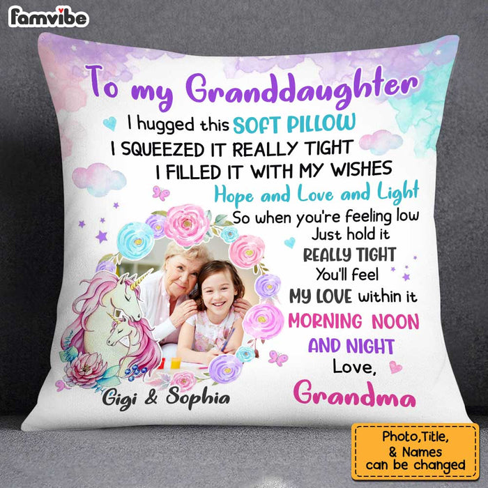 Personalized To My Granddaughter Unicorn Photo Pillow OB184 32O34 1