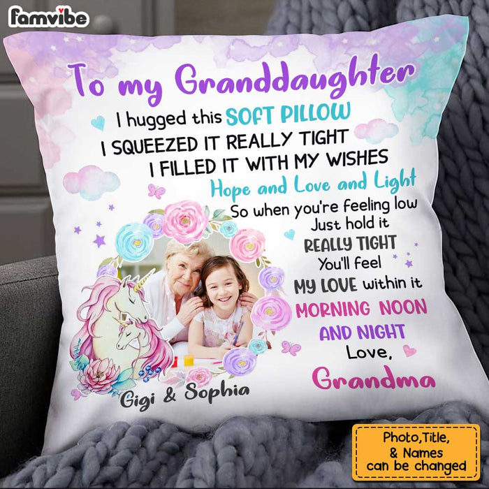 Personalized To My Granddaughter Unicorn Photo Pillow OB184 32O34 1