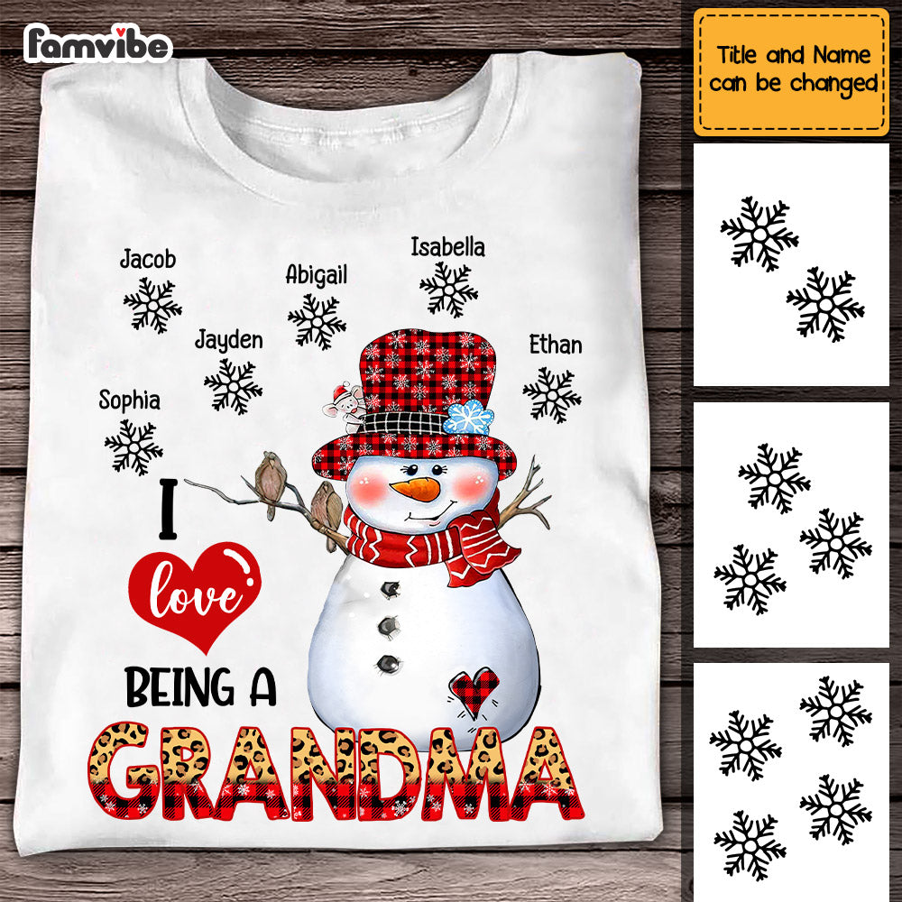 Personalized Christmas I Love Being A Grandma Snowman Shirt OB183 23O58 Primary Mockup