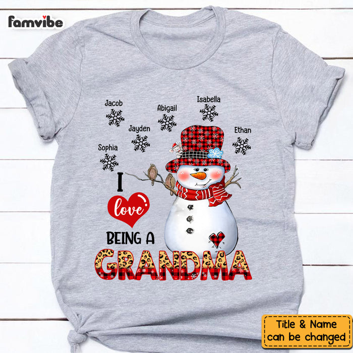Personalized Christmas I Love Being A Grandma Snowman Shirt - Hoodie - Sweatshirt OB183 23O58 1