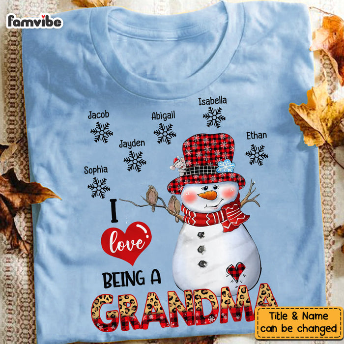 Personalized Christmas I Love Being A Grandma Snowman Shirt - Hoodie - Sweatshirt OB183 23O58 1