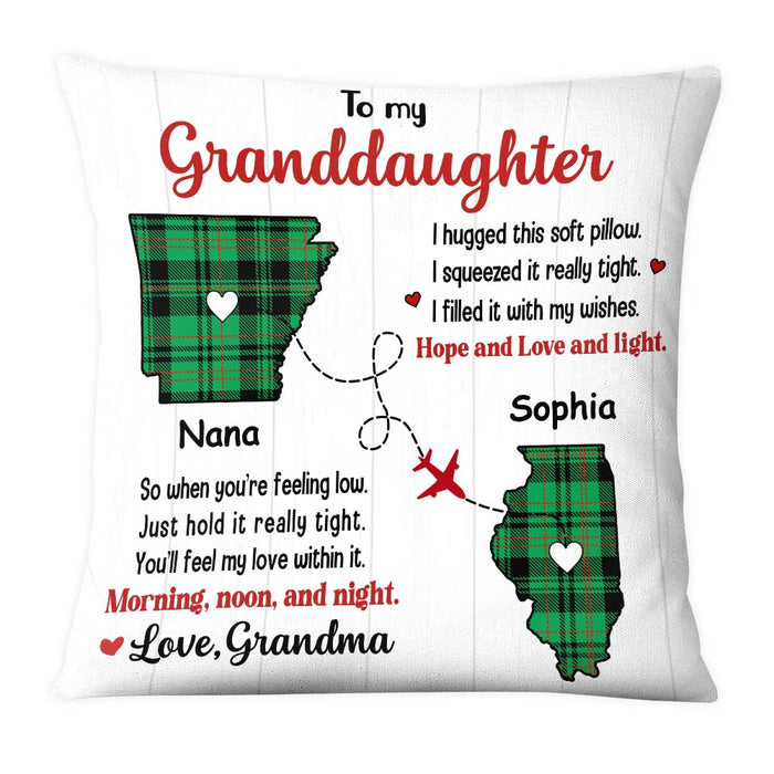 Personalized Long Distance Granddaughter From Grandma Hug This Pillow OB192 30O28 1