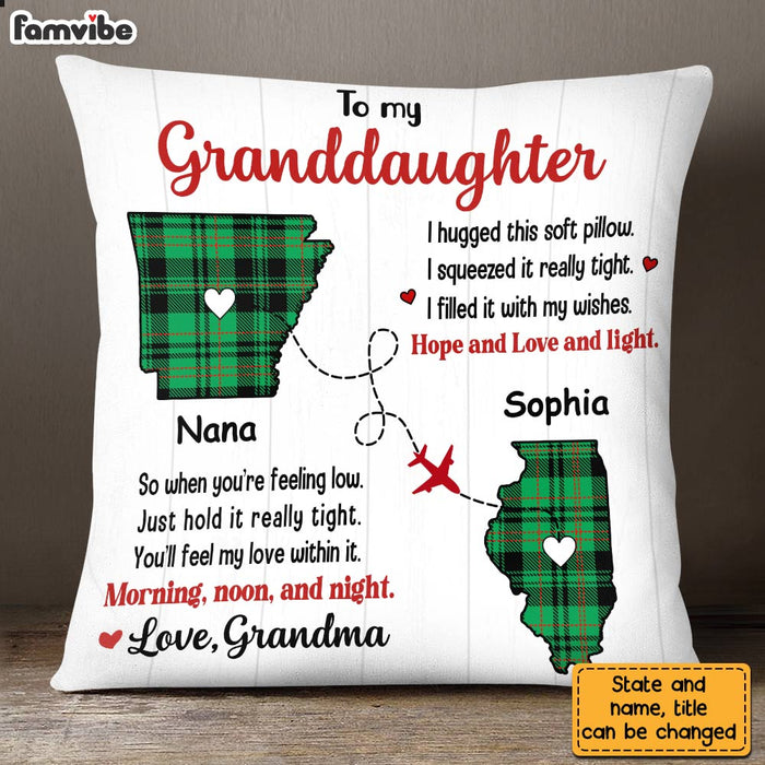 Personalized Long Distance Granddaughter From Grandma Hug This Pillow OB192 30O28 1
