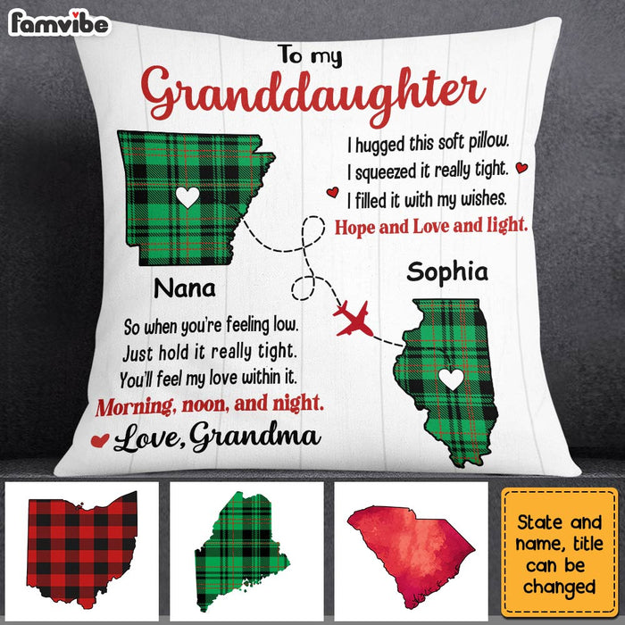 Personalized Long Distance Granddaughter From Grandma Hug This Pillow OB192 30O28 1