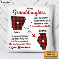 Personalized Long Distance Granddaughter From Grandma Hug This Pillow OB192 30O28 thumb 1
