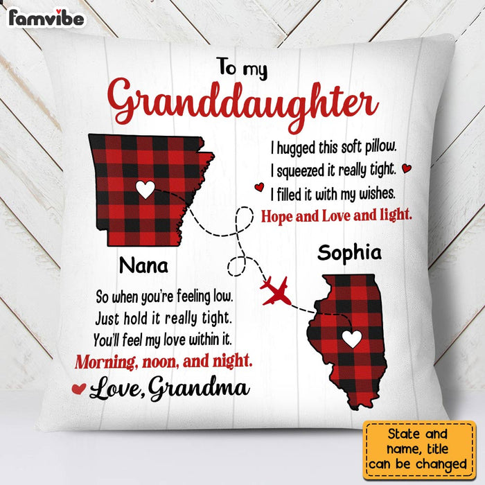 Personalized Long Distance Granddaughter From Grandma Hug This Pillow OB192 30O28 1