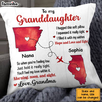 Personalized Long Distance Granddaughter From Grandma Hug This Pillow OB192 30O28 thumb 1
